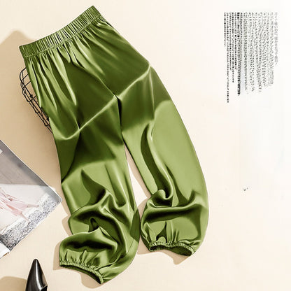 High-Waisted Silk Acetate Wide-Leg Bloomers