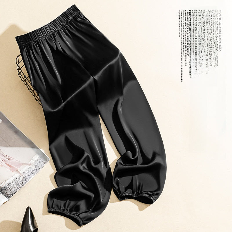 High-Waisted Silk Acetate Wide-Leg Bloomers