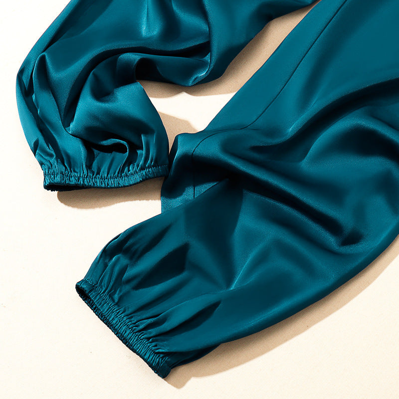 High-Waisted Silk Acetate Wide-Leg Bloomers
