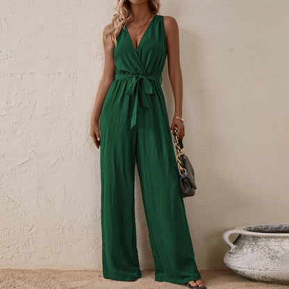 High-Waisted Sleeveless Jumpsuit