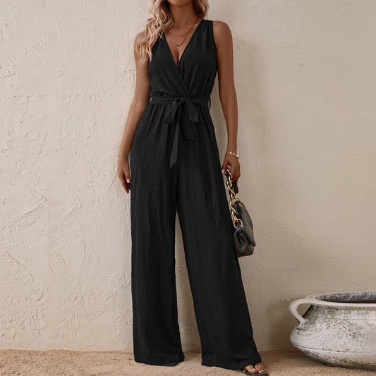 High-Waisted Sleeveless Jumpsuit