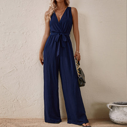 High-Waisted Sleeveless Jumpsuit