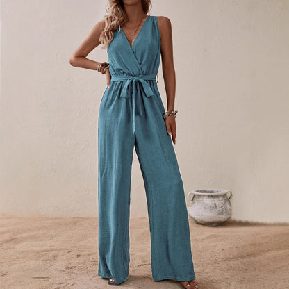 High-Waisted Sleeveless Jumpsuit