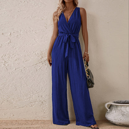High-Waisted Sleeveless Jumpsuit
