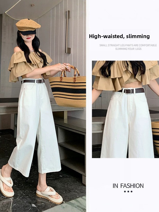 High-Waisted Slimming Wide-Leg Jeans for Women, Summer Thin Style