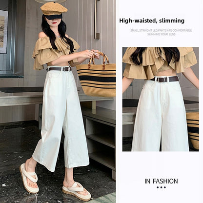 High-Waisted Slimming Wide-Leg Jeans for Women, Summer Thin Style