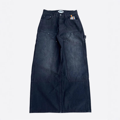 High-waisted straight-leg loose jeans