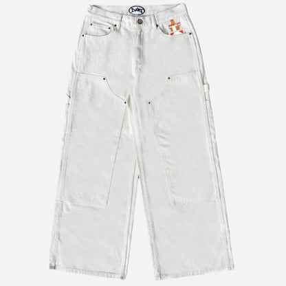 High-waisted straight-leg loose jeans