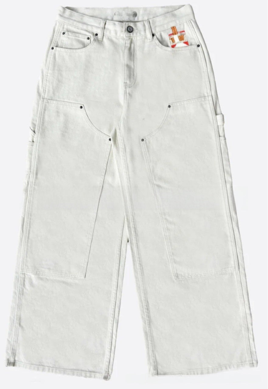 High-waisted straight-leg loose jeans