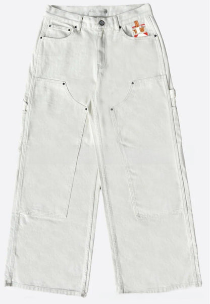 High-waisted straight-leg loose jeans