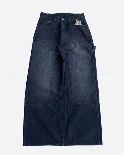 High-waisted straight-leg loose jeans