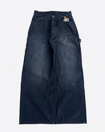 High-waisted straight-leg loose jeans