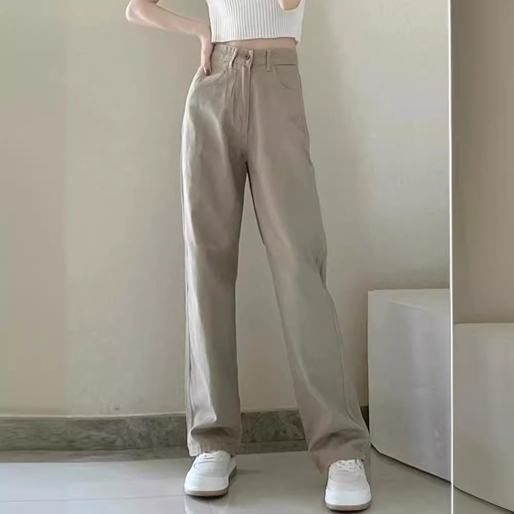 High-Waisted Straight-Leg Loose Pants