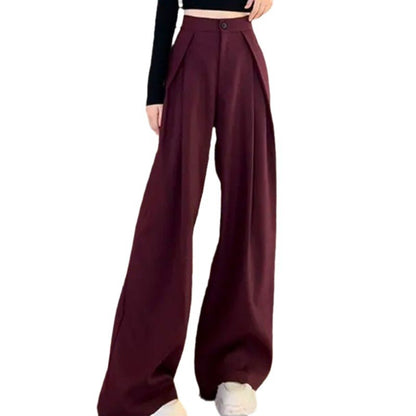 High-waisted straight-leg suit pants