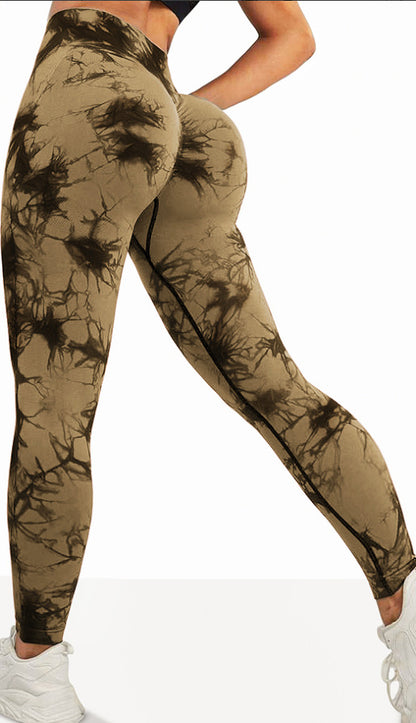 High Waisted Tie Dye Yoga Fitness Pants