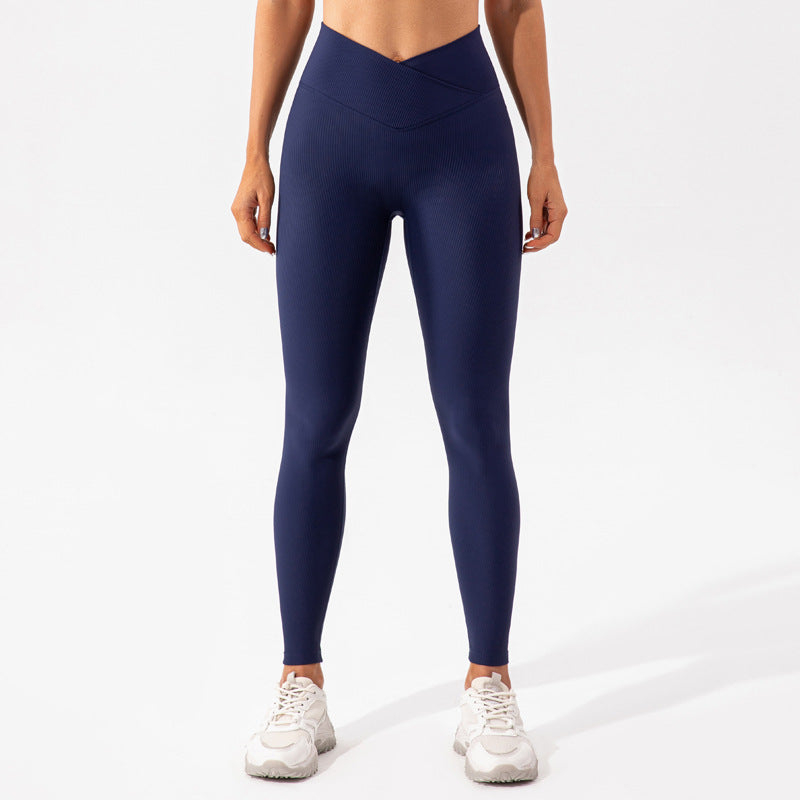 High-waisted tight-fitting fitness yoga pants