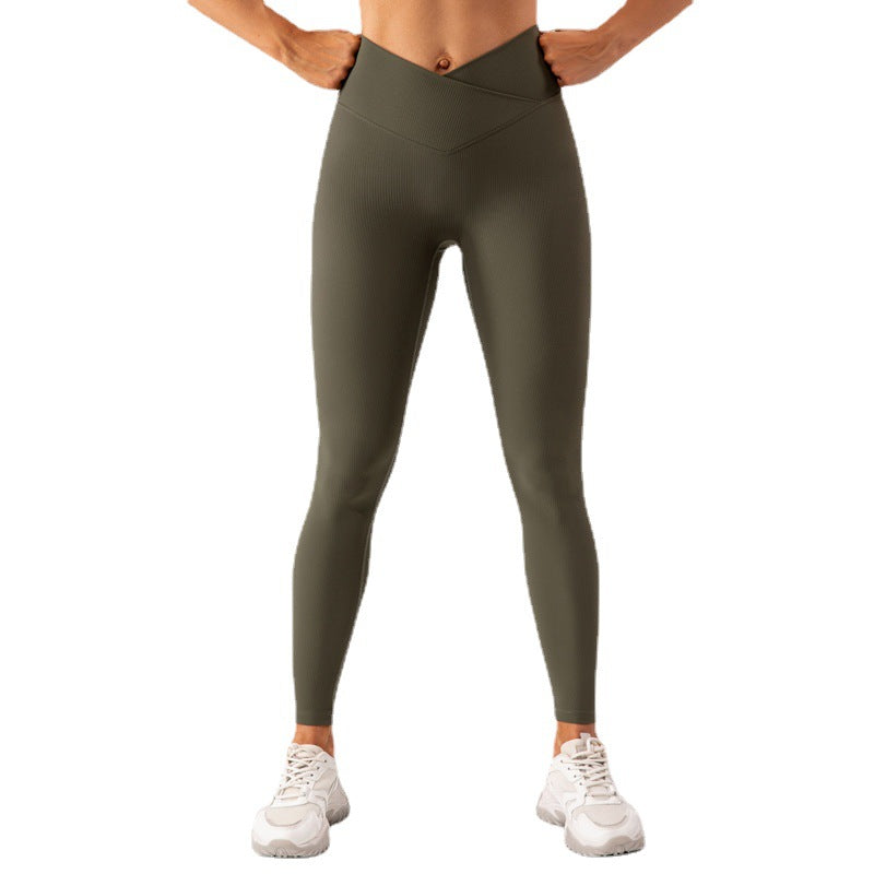 High-waisted tight-fitting fitness yoga pants