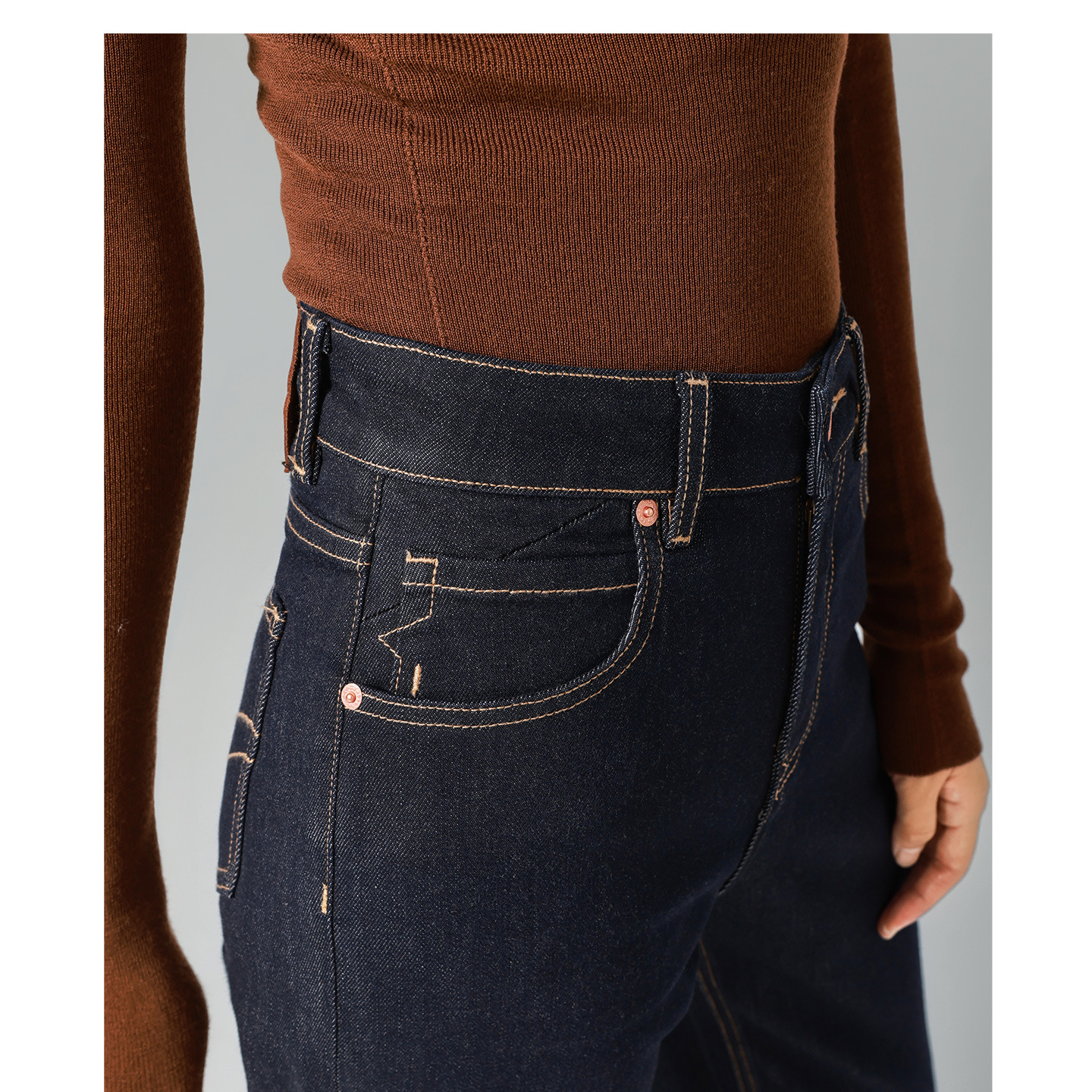 High-Waisted Wide-Leg Denim Jeans