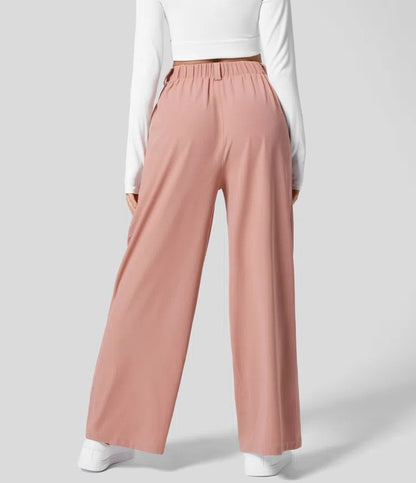 High-waisted wide-leg loose trousers