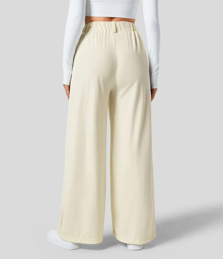 High-waisted wide-leg loose trousers