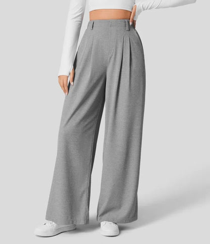 High-waisted wide-leg loose trousers