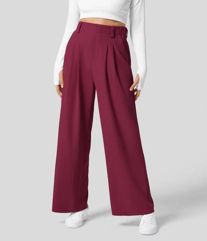 High-waisted wide-leg loose trousers