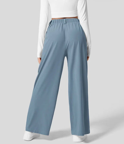 High-waisted wide-leg loose trousers