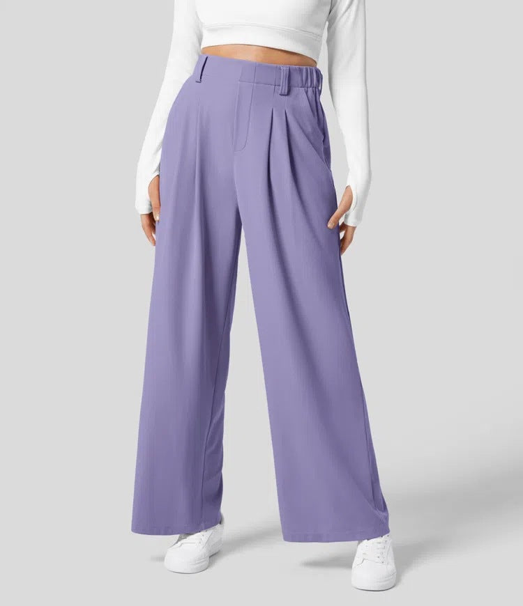 High-waisted wide-leg loose trousers