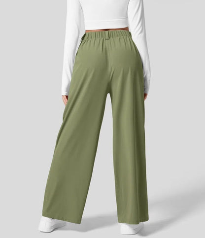 High-waisted wide-leg loose trousers