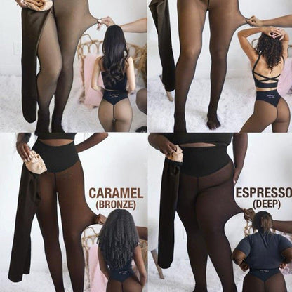 High-Waisted Wool-Lined Translucent Tights