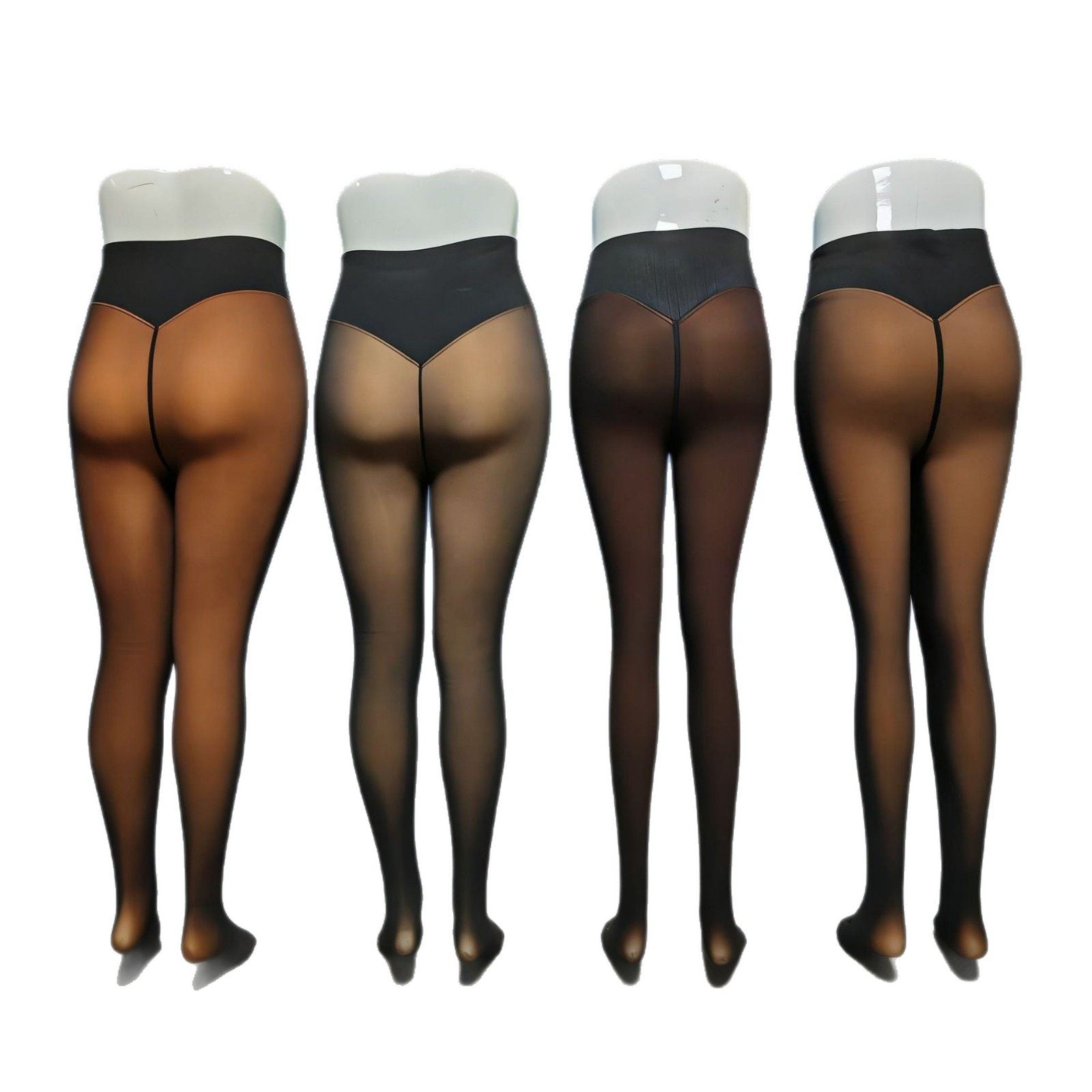 High-Waisted Wool-Lined Translucent Tights