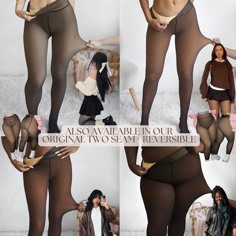 High-Waisted Wool-Lined Translucent Tights