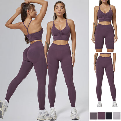High-Waisted Yoga Fitness Set with Removable Padding