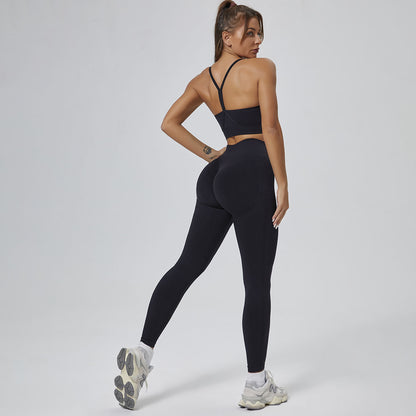 High-Waisted Yoga Fitness Set with Removable Padding
