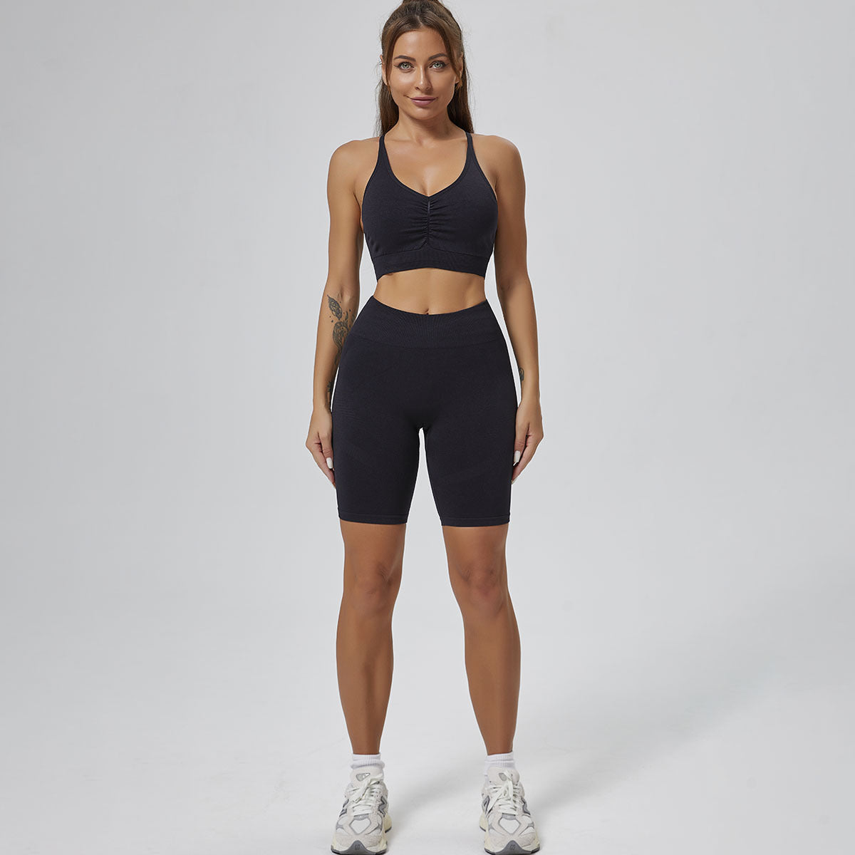 High-Waisted Yoga Fitness Set with Removable Padding