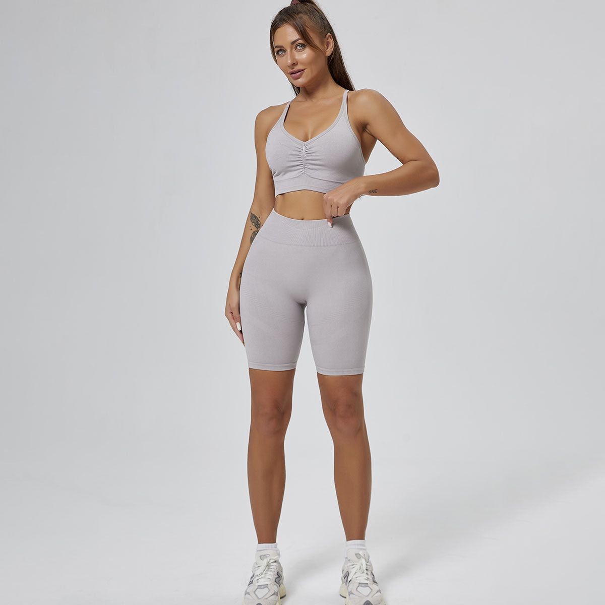 High-Waisted Yoga Fitness Set with Removable Padding