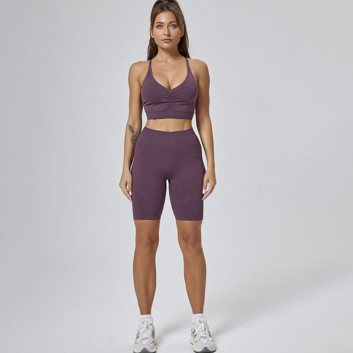 High-Waisted Yoga Fitness Set with Removable Padding