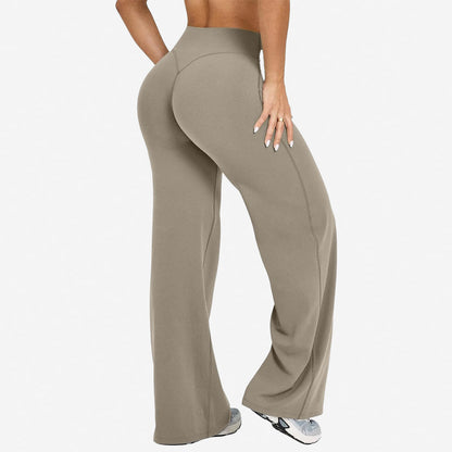 High-Waisted Yoga Pants Wide-Leg Fitness Wear
