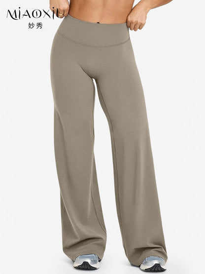 High-Waisted Yoga Pants Wide-Leg Fitness Wear