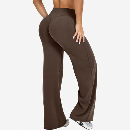 High-Waisted Yoga Pants Wide-Leg Fitness Wear