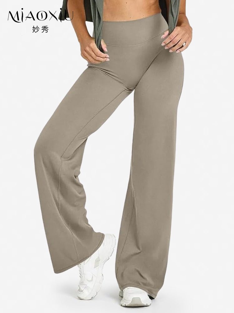 High-Waisted Yoga Pants Wide-Leg Fitness Wear