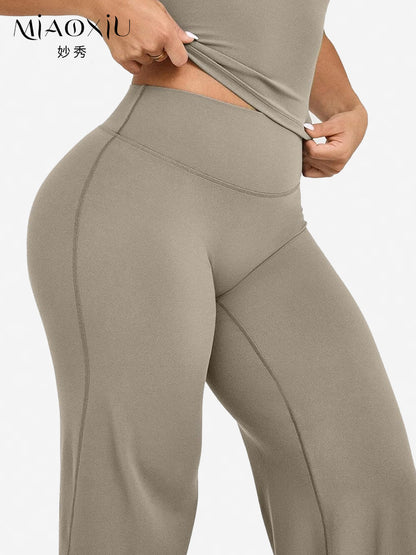 High-Waisted Yoga Pants Wide-Leg Fitness Wear