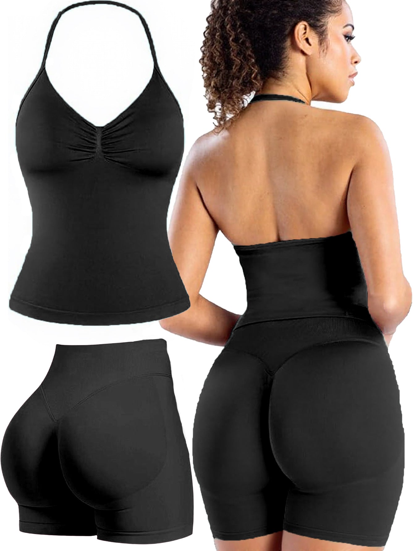 High-waisted yoga shorts