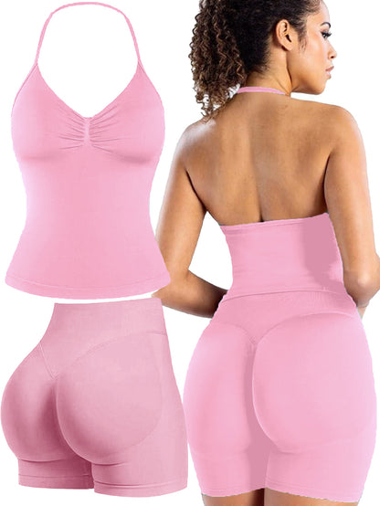 High-waisted yoga shorts