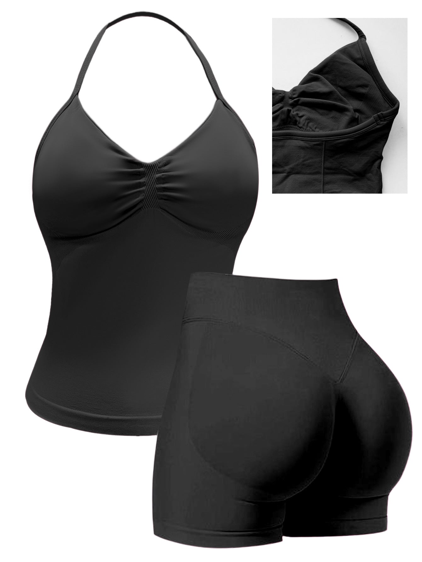 High-waisted yoga shorts