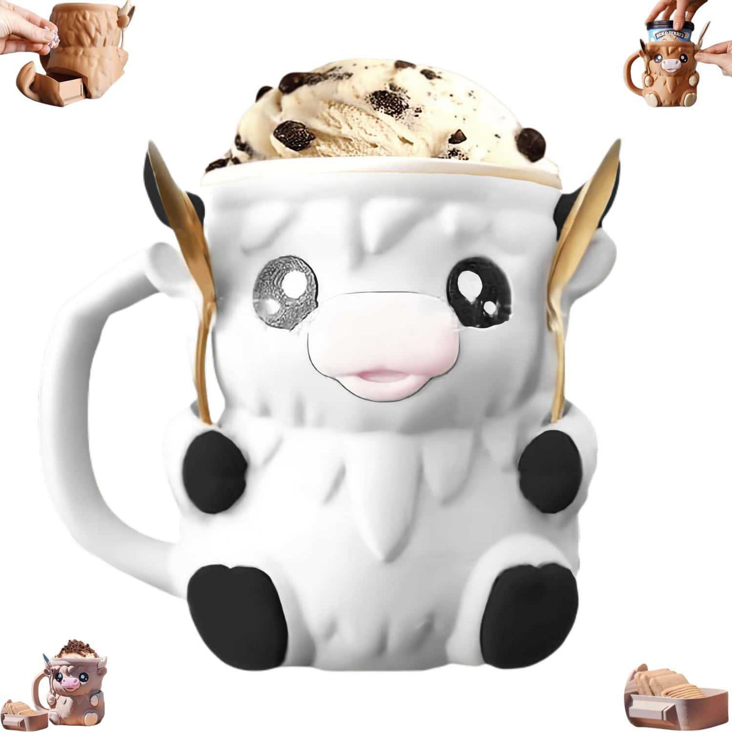 Highland Cow Ice Cream Pint Holder Decorative Pint Stand