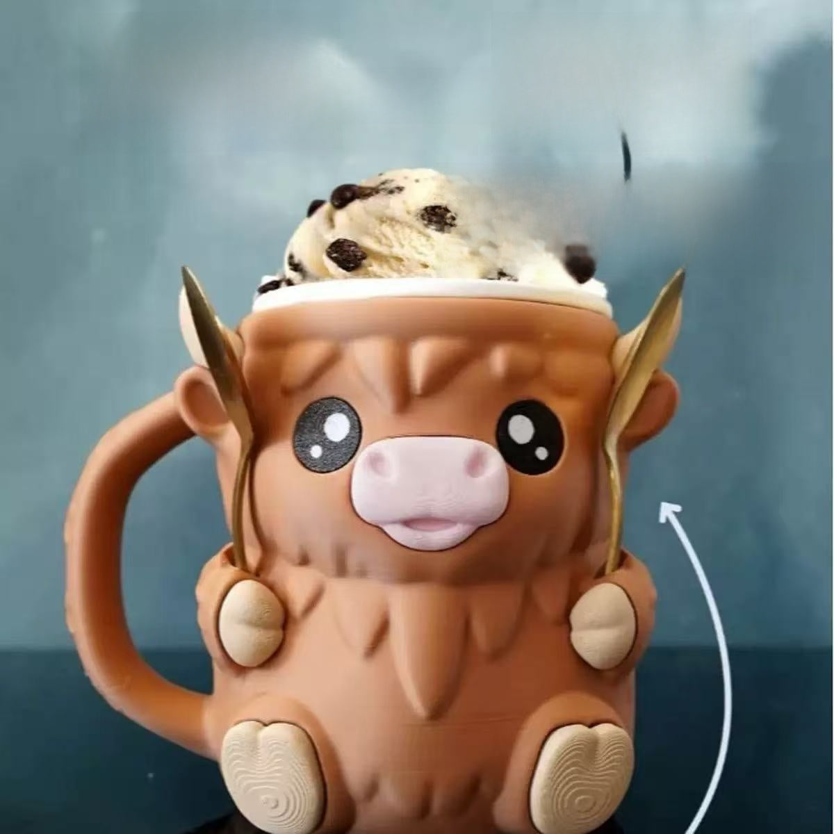 Highland Cow Ice Pint Holder Ice Cream Cup Holder