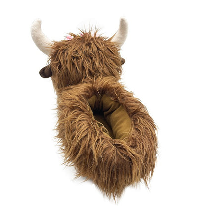 Highland Cow Plush Slippers