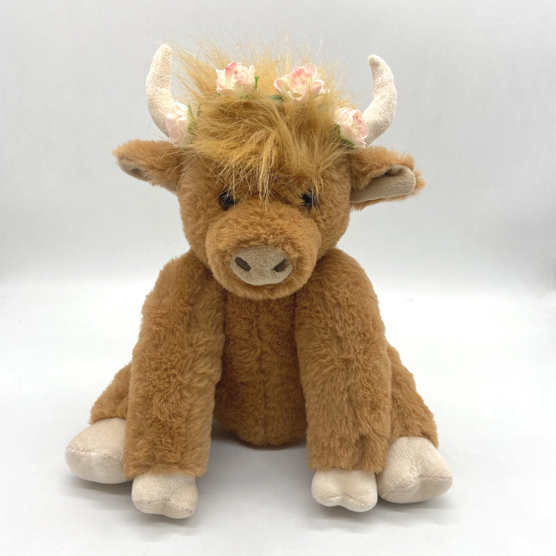 Highland Cow Plush Toy with Movable Joints