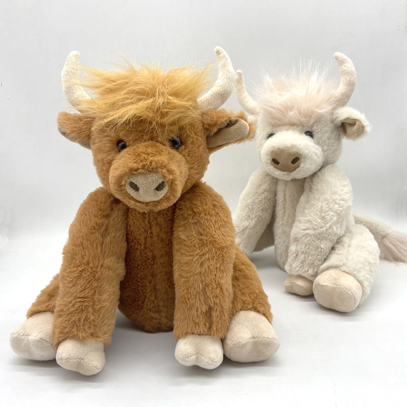 Highland Cow Plush Toy with Movable Joints